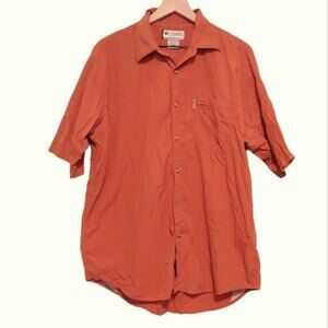 Columbia GRT Men's Orange Short Sleeve Button Up Top Size XL Outdoor Hiking